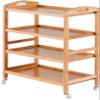 PAGOIAAR Bar Cart, Serving Cart for Home Hotel, Dining Room 4 Layers Dining Cart Wooden Bracket Solid Wood Tray 4 Universal Wheels with Locking Wheels for Kitchen, Hotels, Restaurants and Care Homes view 1