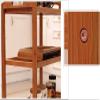 PAGOIAAR Bar Cart, Serving Cart for Home Hotel, Dining Room 4 Layers Dining Cart Wooden Bracket Solid Wood Tray 4 Universal Wheels with Locking Wheels for Kitchen, Hotels, Restaurants and Care Homes view 4