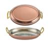 GFHVDC Oval Spanish Paella Pan, Nonstick Stainless Steel Skillet,304 Stainless Steel Non Stick Uncoated Saucepan Soup Hot Pot Stockpot with Double Metal Handle for Homes Or Restaurants,Gold,20CM view 1