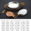 GFHVDC Oval Spanish Paella Pan, Nonstick Stainless Steel Skillet,304 Stainless Steel Non Stick Uncoated Saucepan Soup Hot Pot Stockpot with Double Metal Handle for Homes Or Restaurants,Gold,20CM view 2