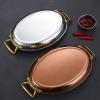 GFHVDC Oval Spanish Paella Pan, Nonstick Stainless Steel Skillet,304 Stainless Steel Non Stick Uncoated Saucepan Soup Hot Pot Stockpot with Double Metal Handle for Homes Or Restaurants,Gold,20CM view 3