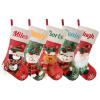 Custom Christmas Stockings, Personalized Christmas Stockings with Names, Featuring Santa, Snowman, Reindeer, Elf, Penguin Designs for Stairs Xmas Home Decor and Fireplace Hanging (4 pcs) view 1