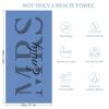 Custom Blue Wedding Beach Towel for Boy Mens Gift Personalized His and Hers Swim Towel Fun Microfiber Bride Sand Towel for Girl Lake Day Must Haves view 2