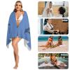 Custom Blue Wedding Beach Towel for Boy Mens Gift Personalized His and Hers Swim Towel Fun Microfiber Bride Sand Towel for Girl Lake Day Must Haves view 4