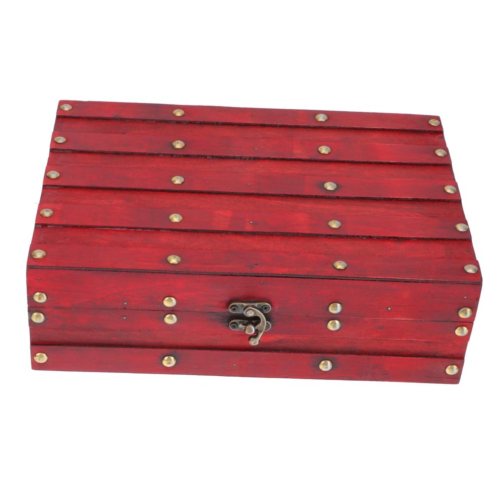 1pc Retro Storage Box Jewelry Container Books Storage Case Storage Bins Travel Decor Versatile Container Storage Organizer Book Container Desktop Shell Metal Red/175