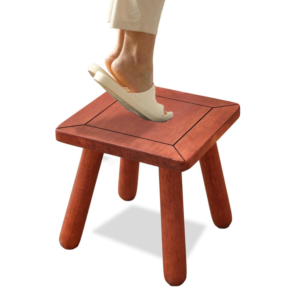 Wooden Step Stool Bed Steps for High Beds for Adults Kids Chair Portable with Handles Wipe with Wood Wax Oil Antiskid-Use in The Bathroom Kitchen Portable Bench Size: 9.3"