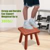 Wooden Step Stool Bed Steps for High Beds for Adults Kids Chair Portable with Handles Wipe with Wood Wax Oil Antiskid-Use in The Bathroom Kitchen Portable Bench Size: 9.3" view 3
