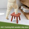 Wooden Step Stool Bed Steps for High Beds for Adults Kids Chair Portable with Handles Wipe with Wood Wax Oil Antiskid-Use in The Bathroom Kitchen Portable Bench Size: 9.3" view 4