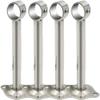 Pipe Bracket Flange Ceiling Bracket Mount Rod Bracket Support Stainless Steel Closet Pipe Bracket, Wall Mount Shower Curtain Hanging Rod Pipe Rod Flange Socket, Shower Curtain Hardware 4 Pack view 1