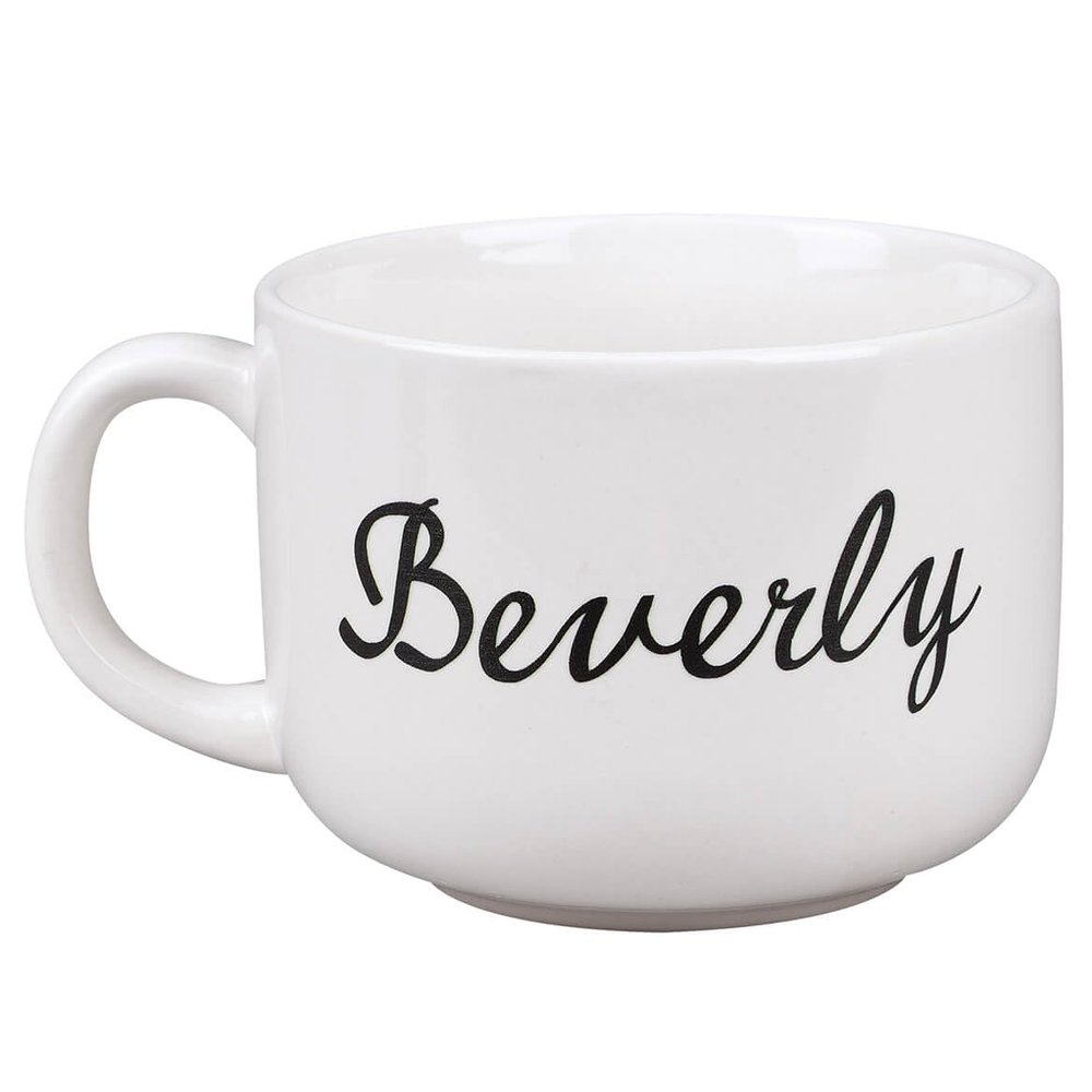 Custom Soup Mug, Crafted With 100% Durable Ceramic, Microwave Safe, White Design, Black Font  Can Hold Up To 22 oz