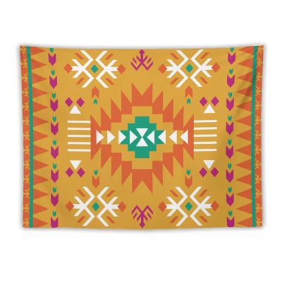 Focusbrite Aztec TapestryRetro Southwestern Native American Ethnic Abstract Geometric Tribal Navajo Vintage Boho Home Decor for Living Room Bedroom Dorm 80"x60"
