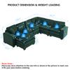 Aoowow Corduroy Modular Sectional Couch,Spacious 6 Seater Cloud Couch,L-Shaped Corner Sofa,DIY Free Combination U-Shaped Sofa with Ottoman for Living Room (Green, 6 Seater with 1 Ottoman) view 2