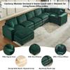 Aoowow Corduroy Modular Sectional Couch,Spacious 6 Seater Cloud Couch,L-Shaped Corner Sofa,DIY Free Combination U-Shaped Sofa with Ottoman for Living Room (Green, 6 Seater with 1 Ottoman) view 3