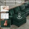 Aoowow Corduroy Modular Sectional Couch,Spacious 6 Seater Cloud Couch,L-Shaped Corner Sofa,DIY Free Combination U-Shaped Sofa with Ottoman for Living Room (Green, 6 Seater with 1 Ottoman) view 4