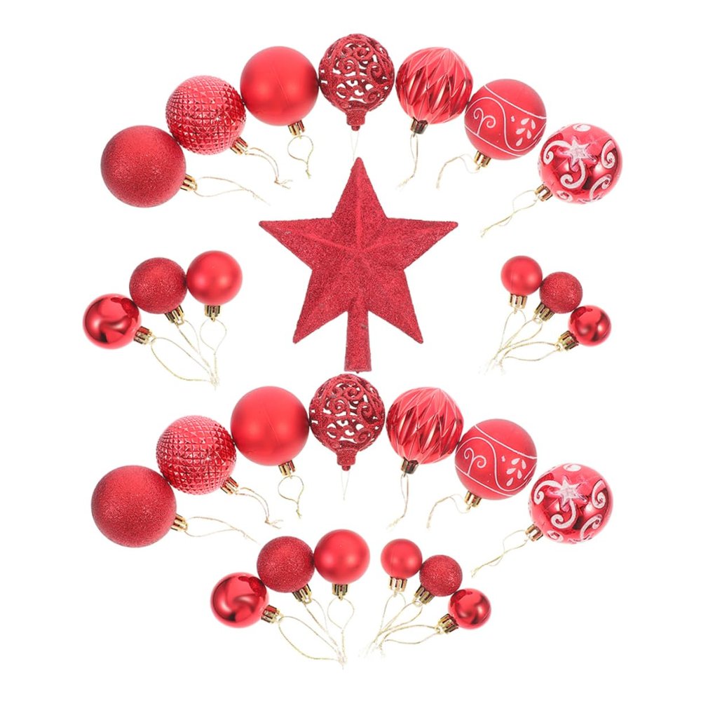 VILLFUL Set of Christmas Balls Xmas Tree Ornaments Baubles Small Ornaments for Christmas Tree Decorations