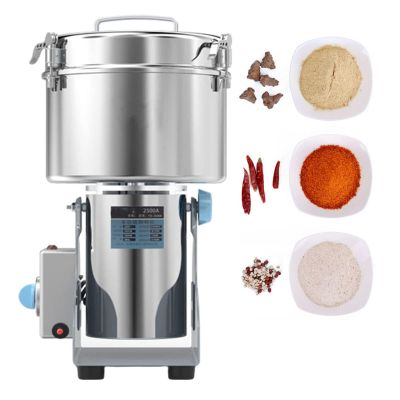 2500G Commercial Electric Grain Grinder Mill Swing Type Herb Grinder Stainless Steel Cereal Pulverizer High Speed Coffee Grinder Fine Flour Powder Machine For Grinding Bean Nut Spice Pepper Coffee(430