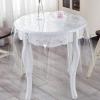 JIXDILO Clear Round Plastic Tablecloth Protector,Transparent PVC Table Cover,Waterproof Table Protector for Dining Table Parties Camping(Diameter:70", Clear) view 1
