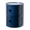 Round Nightstand with Drawers,Bedside Table with Storage,Round Storage Cabinet with Sliding Door,Modern End Table Side Table,Plastic Bedside Table Chest for Living Room Bedroom Bathroom(2 Tier, Navy) view 1