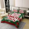 100% Cotton Duvet Cover, Merry Christmas Geometric Snowflakes Sweater, Warm Xmas Farmhouse Style Comforter Cover 2 Pcs with 1 Pillowcase Twin view 2