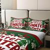 100% Cotton Duvet Cover, Merry Christmas Geometric Snowflakes Sweater, Warm Xmas Farmhouse Style Comforter Cover 2 Pcs with 1 Pillowcase Twin view 3