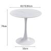 BABETRUE Deask Modern Light Luxury Slate Small Round Table, Creative Negotiation Reception Table, Milk Tea Coffee, Dessert Shop Table, Home Reception Table Escritorios para Oficina(Black,80CM) view 3