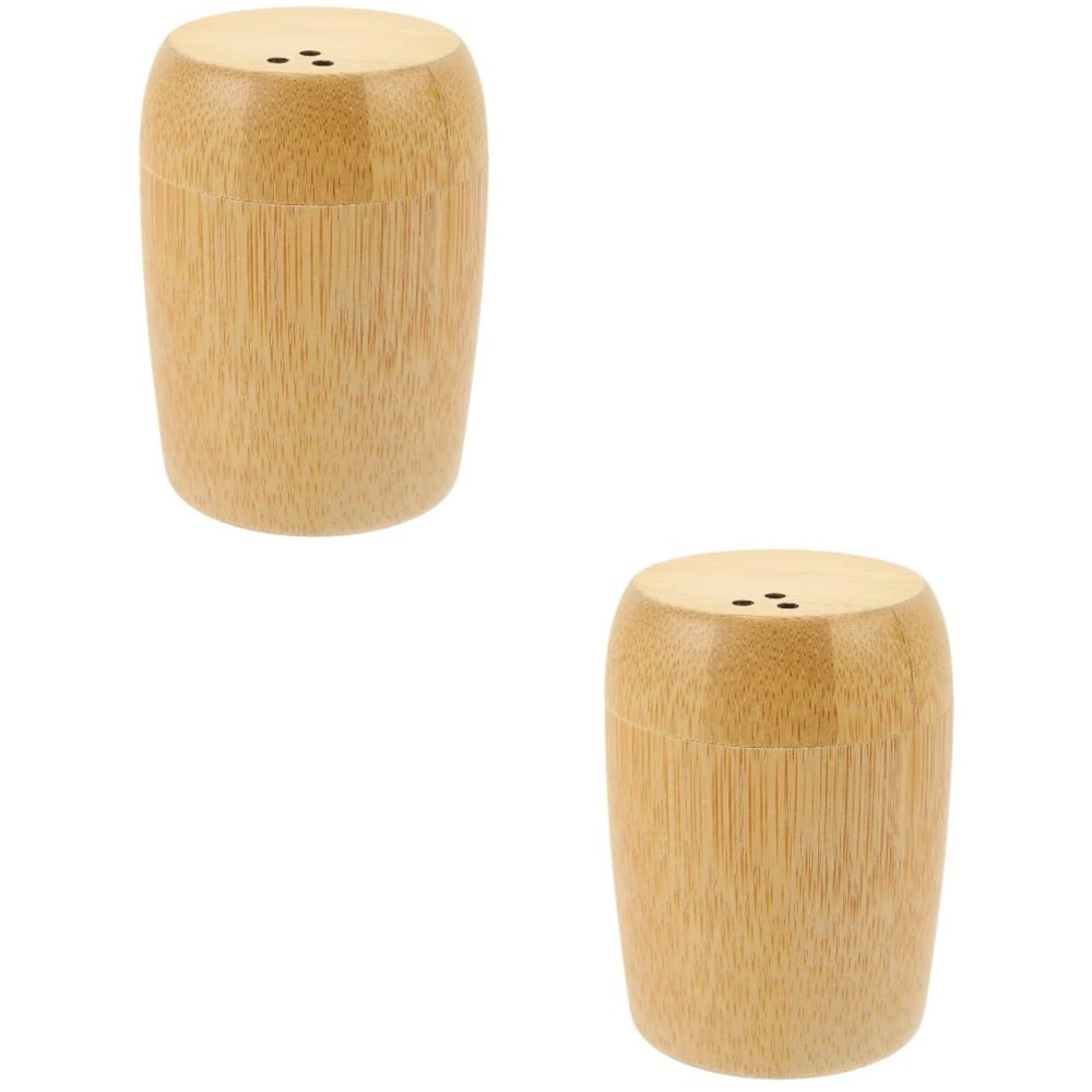 SHOWERORO 2pcs Box Bamboo Toothpick Holder Dispenser Applicator for Restaurant Home Use