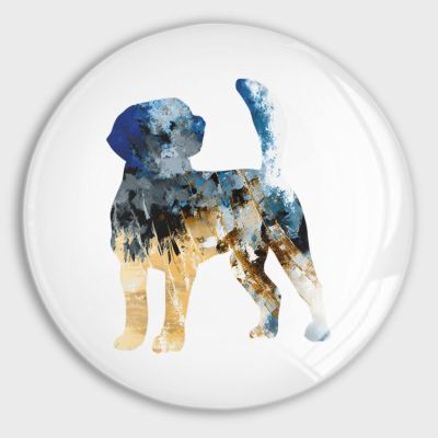 Beagle Dog Silhouette Colorful Refrigerator Magnets Glass Small Round Fridge Magnets Multi-Use Premium Dog Dad Magnets for Fridge Locker Whiteboard Billboard Kitchen Office School Travel Souvenir