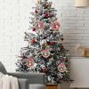 5PCS LED Light up Christmas Wooden Ornaments Set Santa s Snowman Luminous Christmas Tree Hanging Ornaments Wood Christmas Tree Decorations Xmas Holiday Home Party (Round) view 3