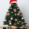 5PCS LED Light up Christmas Wooden Ornaments Set Santa s Snowman Luminous Christmas Tree Hanging Ornaments Wood Christmas Tree Decorations Xmas Holiday Home Party (Round) view 4