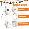 Gcroet Halloween Shower Curtain Hooks 12Pcs S Shape Ghost Cute Shower Curtain Hooks Hold 5KG Rust-Resistant Puch-Free Shower Rings Clothes Hangers for Bathroom Kitchen.. view 2