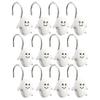 Gcroet Halloween Shower Curtain Hooks 12Pcs S Shape Ghost Cute Shower Curtain Hooks Hold 5KG Rust-Resistant Puch-Free Shower Rings Clothes Hangers for Bathroom Kitchen.. view 3