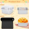 60 Pack 10oz Mini Disposable Cake Pans with Lids, Aluminum Foil Square Baking Cups, 4.4x4.4 Large Baking Cake Tins Cup Cake Containers with Lids for Thanksgiving Christmas Individual Cakes view 3