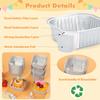 60 Pack 10oz Mini Disposable Cake Pans with Lids, Aluminum Foil Square Baking Cups, 4.4x4.4 Large Baking Cake Tins Cup Cake Containers with Lids for Thanksgiving Christmas Individual Cakes view 4