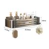 GLigeT Bathroom Shelves Aluminum Shower Caddy, Wall Mount Adhesive Shower Shelves with 2 Hooks, No Drill Shower Organizer Bathroom Storage Accessories, Gray/Black Shower Caddy(Black) view 2