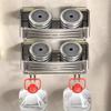 GLigeT Bathroom Shelves Aluminum Shower Caddy, Wall Mount Adhesive Shower Shelves with 2 Hooks, No Drill Shower Organizer Bathroom Storage Accessories, Gray/Black Shower Caddy(Black) view 3