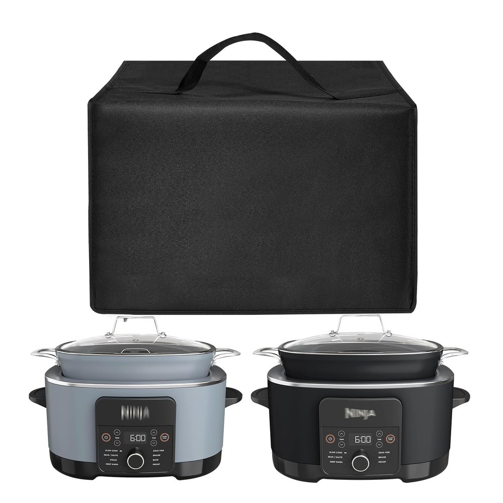 Cooker Dust Cover Heavy Duty Waterproof and Dustproof Multi-Purpose Cooker Cover Compatible with Ninja MC1001 Foodi Possible Cooker PRO 8.5-Quart Slow Cooker Oven Safe Black