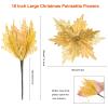 10'' Large Christmas Glitter Poinsettia Flowers Decorations, stadeco 10 Pcs Christmas Tree Picks Ornaments Artificial Flowers with Long Stems for Xmas Tree Wreath Garland Wedding Party DIY Decor view 2