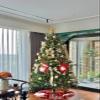 Red Christmas Tree Skirt Snowman Xmas Tree Skirt with Santa Claus Snowflaks Tree Mat Ornaments Red Black Buffalo Plaid Edge Rustic for Merry Christmas Holiday Party New Years 36 Inches view 2