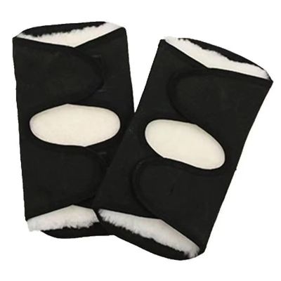 HDNSAUD Winter Protective Knee Pads 2pcs Winter Outdoor Sports Warm Lengthened Knee Pads Protector Protective Elastic Wool Thermal Plush Kneepad Kneecap Kneelet(Black,XL)