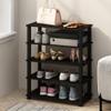 Furinno Turn-S-Tube Set of 2 Shoe Rack, 3-Tier Shoe Organizer, Stackable Shoe Storage with Multipurpose, 11.6 x 23.6 x 22.2, for Closet Entryway, Office, Garage, Espresso/Black view 1