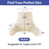 IPYNBAP Back Pillow for Bed Sitting up, Reading Pillow for Sitting in Bed Adult, Back Support Pillow, Memory Foam Sit up Lounge Backrest Pillow with Arms for TV, Couch, Chair, Dorm, 18 Inch, Beige view 2