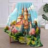 Castle Blanket 40" x 50" Cute Cartoon Fairy Tale Manor WorldSuper Soft Bedding Fleece Throw Blanket Microfiber Flannel Blankets Couch Sofa Warm Lightweight for Boys Girls view 2