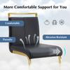 Rejeke Bar Stools Set of 2,25" Counter Height Bar Stools,Gold Bar Stool with Soft Faux Leather Backrest & Sturdy Metal Footrest,Black Bar Height Stools for Kitchen Island Pub Home view 3