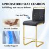Rejeke Bar Stools Set of 2,25" Counter Height Bar Stools,Gold Bar Stool with Soft Faux Leather Backrest & Sturdy Metal Footrest,Black Bar Height Stools for Kitchen Island Pub Home view 4