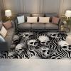 Black and White Rug 3D Illusion Rug Skeleton Throw Rug Horror Themed Room Decoration Small Carpet Rug Washable Door Mats Indoor 2'x3' view 1