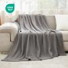 EMME Cotton Blanket Twin XL for Bed Soft Muslin Blankets 66"x90" Lightweight Breathable Layering Bedspread Coverlet All Season Gauze, Grey view 2