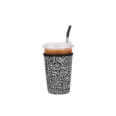 Cavllson Reusable Insulated Neoprene Iced Coffee Sleeves & Coffee Cup Holder, Universal Fit 16-32oz Cups for Hot/Cold Beverages - Graffiti-1 Pack Medium