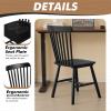 ClinQ Windsor Dining Chair Set of 4, Spindle Back Wooden Chairs for Kitchen and Dining Room, Farmhouse Country Wooden Dining Chairs for Dining Living Room, Farmhouse Restaurant, Black view 2