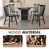 ClinQ Windsor Dining Chair Set of 4, Spindle Back Wooden Chairs for Kitchen and Dining Room, Farmhouse Country Wooden Dining Chairs for Dining Living Room, Farmhouse Restaurant, Black view 3
