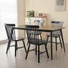 ClinQ Windsor Dining Chair Set of 4, Spindle Back Wooden Chairs for Kitchen and Dining Room, Farmhouse Country Wooden Dining Chairs for Dining Living Room, Farmhouse Restaurant, Black view 4